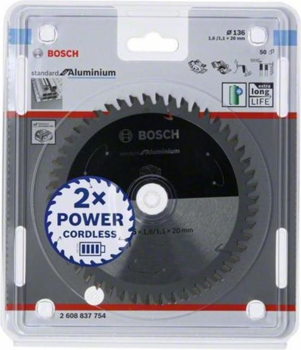 Immagine prodotto Bosch Professional Zubehör Lama per sega circolare a batteria PRO Aluminium, 136 x 1,6 x 20 mm