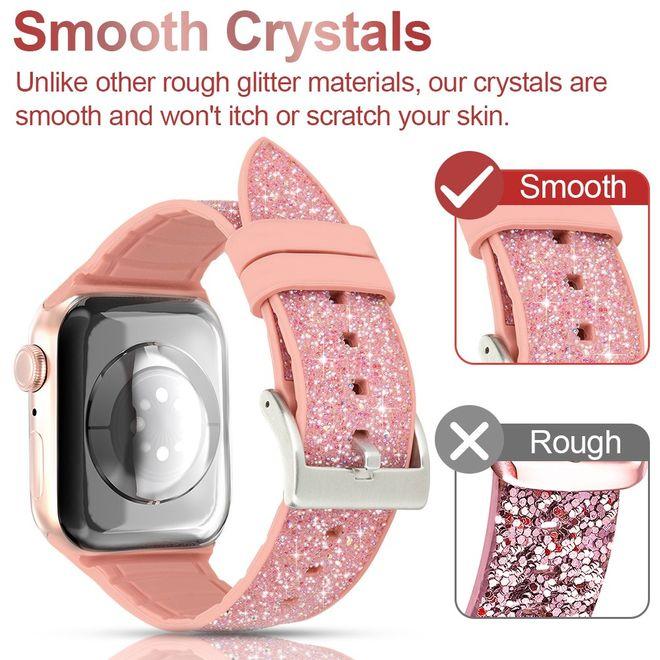 Produktbild Kingxbar Glitter Watch Band Series (38 mm, 40 mm, Silikon, Apple Watch Series 1, Apple Watch Series 2, Apple Watch Series 3, Apple Watch Series 4, Apple Watch Series 5, Apple Watch Series 6, Apple Watch SE)