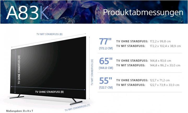 Actual product image Sony A83K | BRAVIA XR | OLED | 4K Ultra HD | High Dynamic Range (HDR) | Smart TV (Google TV) (55", OLED, 4K, 2022)