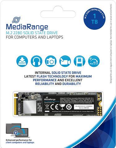 Actual product image MediaRange Intern.M.2 SSD 2280 NVMe PCIe TLC Nand (1000 GB, M.2 2280)
