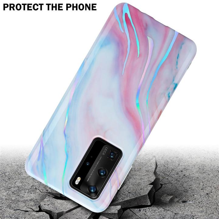 Actual product image Cadorabo IMD TPU Colorful Marble Cover (Huawei P40 Pro+)
