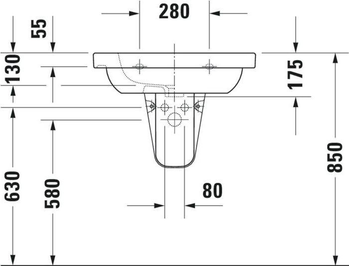Produktbild Duravit Möbel-Waschtisch D-Code 65 cm weiss 03426500002 (480 mm, 650 mm)