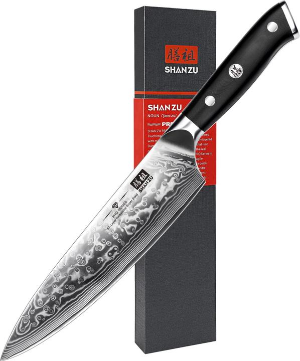 Actual product image Shan Zu Damascus knife (20 cm)