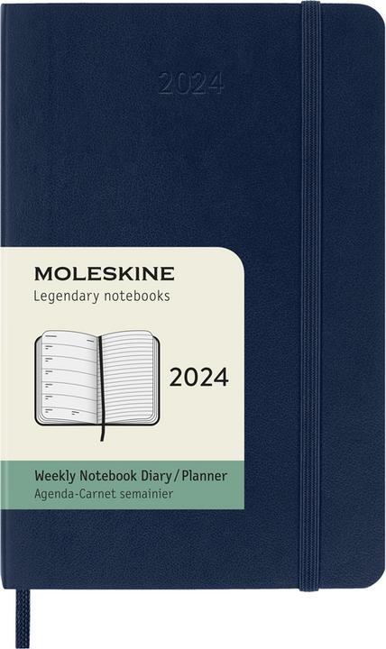 Produktbild Moleskine 12 Monate Wochen Notizkalender 2024, Pocket/A6, Saphir (9 x 14 cm, Harter Einband, Englisch)