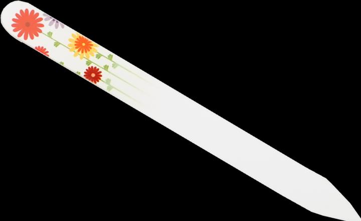 Actual product image Glass file - double-sided, etched in tempered glass, flowers, length: 13.5cm