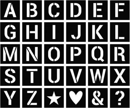 Actual product image Artemio Writing stencil alphabet 6x6cm