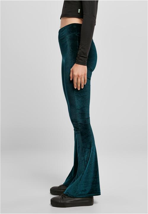 Actual product image Urban Classics Ladies High Waist Velvet Boot Cut Leggings (4XL)