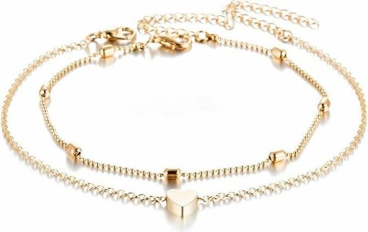 JTI Knöchelarmband, 2x - Gold (Zinklegierung, 27 cm)