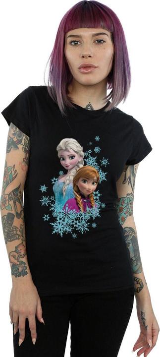 Actual product image Disney Womens/Ladies Frozen Elsa And Anna Sisters Cotton T-Shirt (XL)