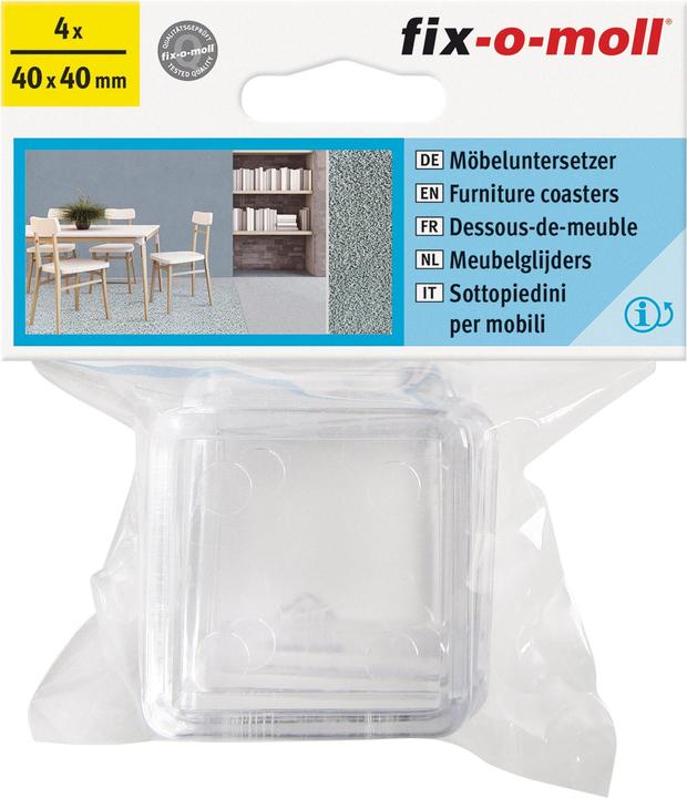 Fix-o-moll Sottobicchieri per mobili (Cursori in plastica, Alianti a innesto, 4 Pezzo/i)
