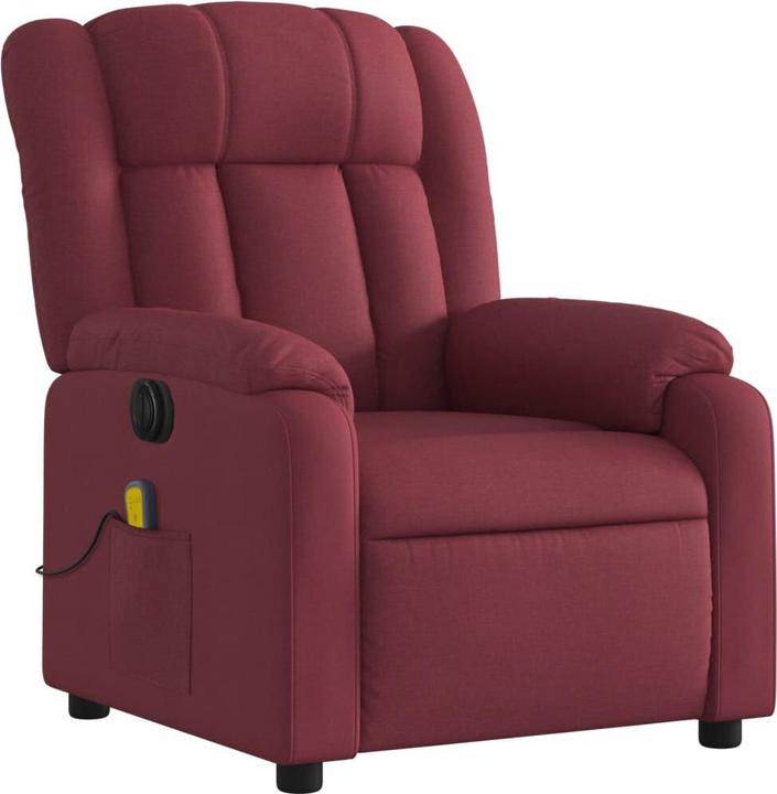 Immagine prodotto VidaXL Poltrona massaggiante Poltrona elettrica Poltrona TV Poltrona relax Tessuto rosso vino