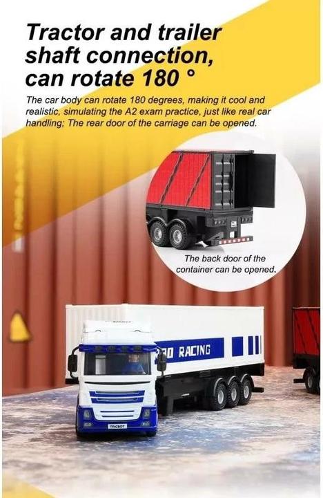 Produktbild Turbo Racing Lastwagen C50 mit Anhänger Weiss, 1:76, RTR (RTR Ready-to-Run)