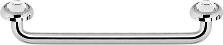 Star Piercing Surface Barbell Innengewinde silber 90° mit zwei Scheiben Kristall silber (Chirurgenstahl 316L)