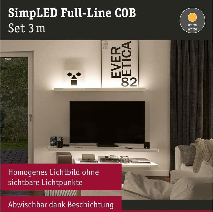 Image du produit Paulmann SimpLED COB Stripe Set (Blanc chaud, 300 cm, Intérieur)