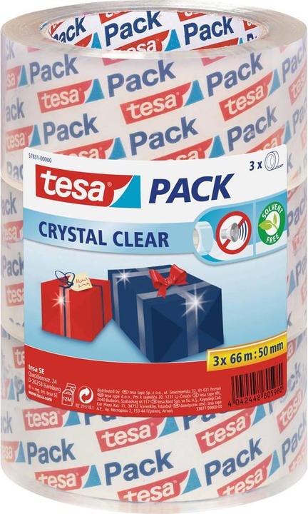 tesa Nastro da imballaggio Tesapack 3x CRYSTAL CLEAR (50 mm)