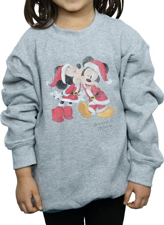 Actual product image Disney Girls Mickey And Minnie Christmas Kiss Sweatshirt (152, 158)