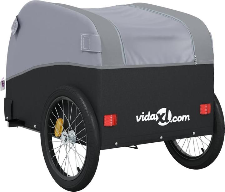 Actual product image VidaXL Fahrradanhänger Schwarz und Grau 45 kg Eisen,Farbe