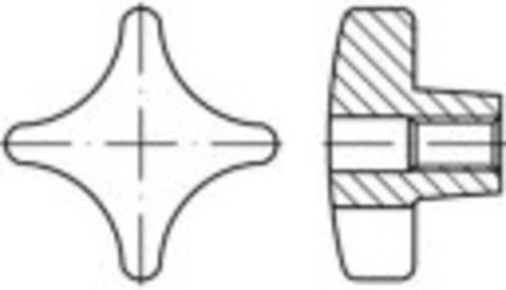 Image du produit Toolcraft Poignées en croix DIN 6335 10 mm Gra (10 pcs)