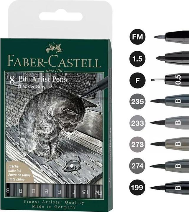 Produktbild Faber-Castell Pitt Artist Pen (Schwarz, Grau, 1 x)