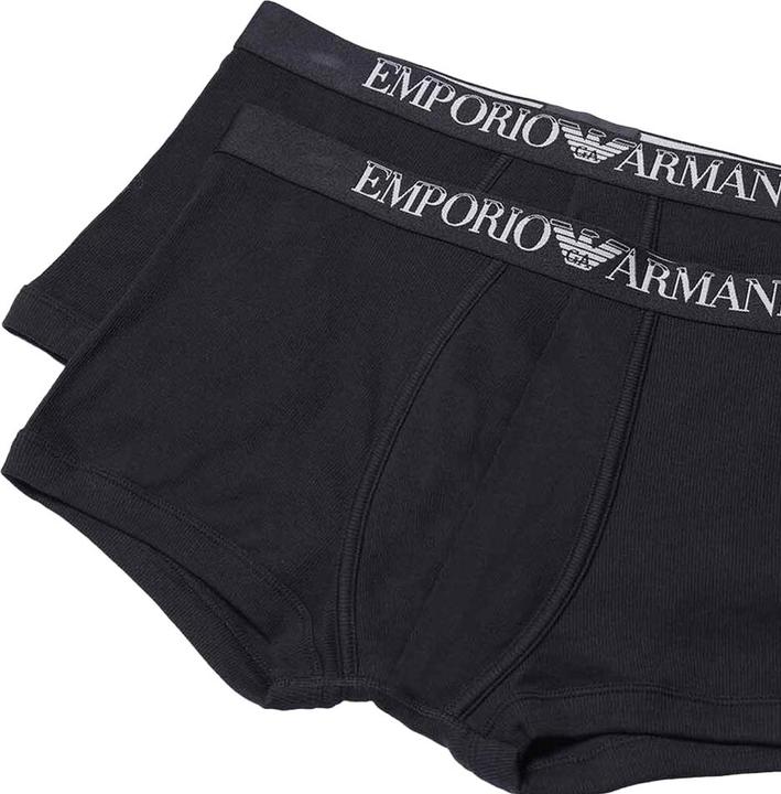 Actual product image Emporio Armani Mens Cotton Ribbed Boxer Shorts (Pack of 2) (S, pack of 2)