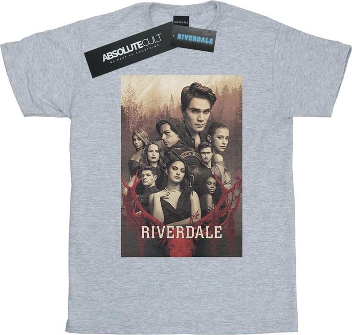 Actual product image Riverdale Mens Stag Skull T-Shirt (L)