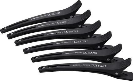 Tools for Beauty Hr Acc Carbon Clips con banda 6 pezzi (Elastico per capelli)