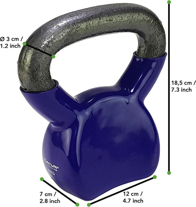 Produktbild Tunturi Vinyl Gusseisen Kettlebell (1 x 4 kg)