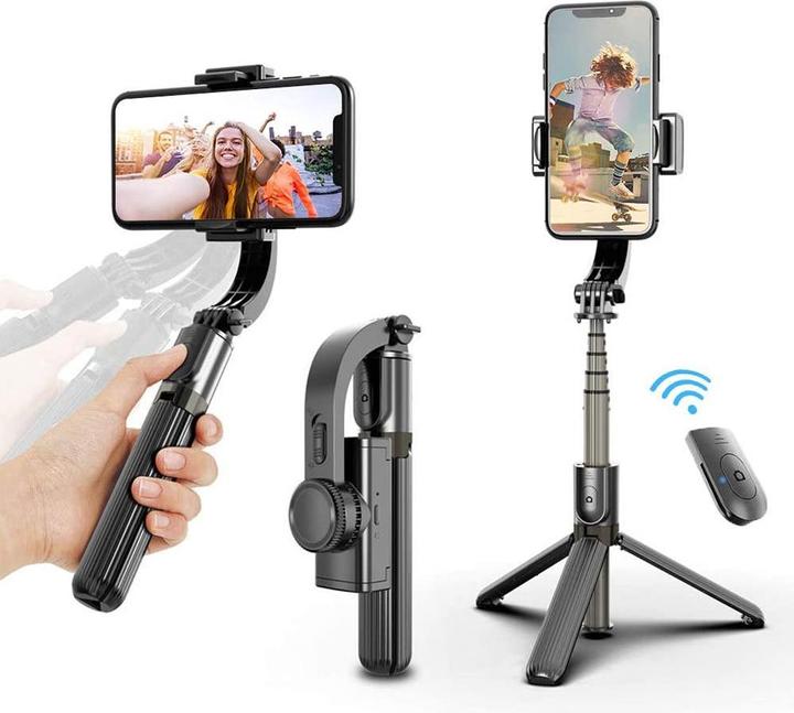 Produktbild Apfelkiste Gimbal 1-Achsen Stabilisator Selfie Stick Tripod Dreibein Stativ Halterung (Smartphone)