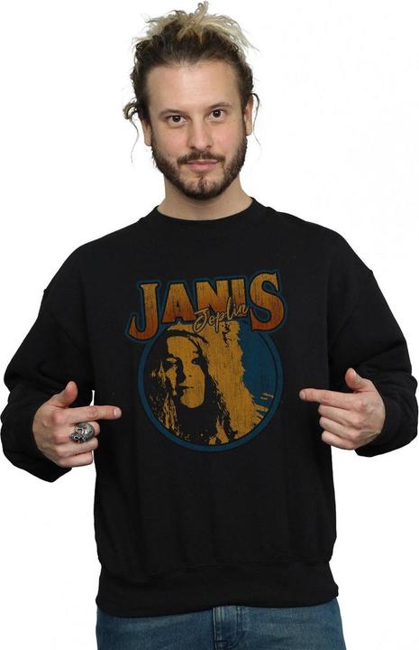 Actual product image Janis Joplin Mens Distressed Circle Sweatshirt (XL)