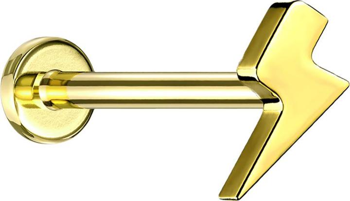 Produktbild Star Piercing Micro Labret Innengewinde vergoldet Blitz (ohne Messing, Titan G23)