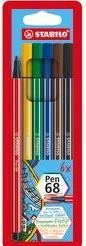 Produktbild STABILO Pen 68 Premium-Filzstift (Rot, Schwarz, Grün, Blau, Braun, Gelb, Türkis, 6 x)