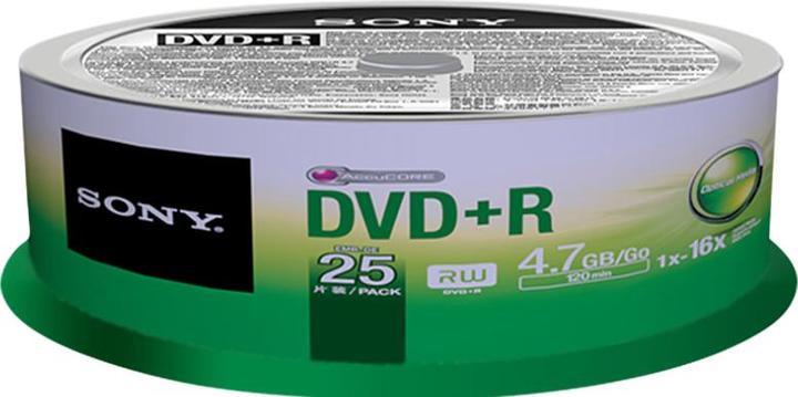 Produktbild Sony DVD+R, 4.7GB, 16x, Spindel (25 x)