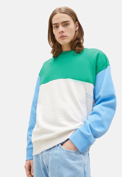Produktbild Tom Tailor Sweatshirt Pullover ohne Kapuze mit Color-Block (M)