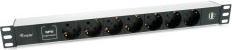 Immagine prodotto equip Presa multipla 1HE8gang Schuko16A, cabl. si (7 x, CEE 7/7, 1.80 m)