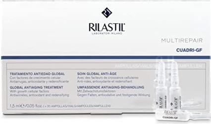 Image du produit Rilastil Multirepair Cuadri GF Ampoules anti-âge pour le visage Traitement réparateur et hydratant 30 unités (1.50 ml)