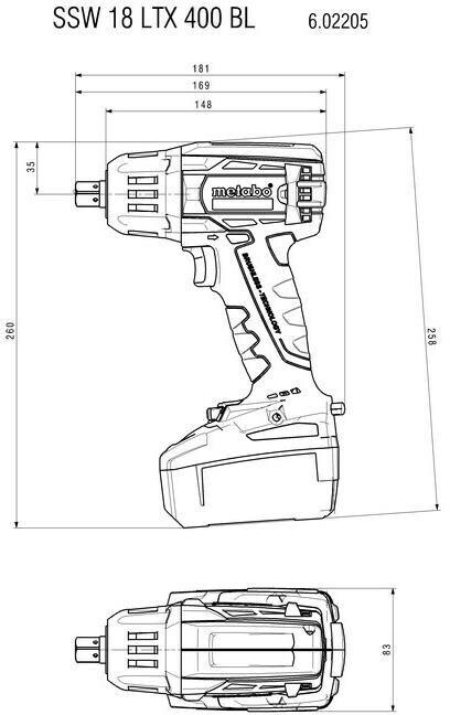 Produktbild Metabo SSW 18 LTX 400 BL (Akkubetrieb)