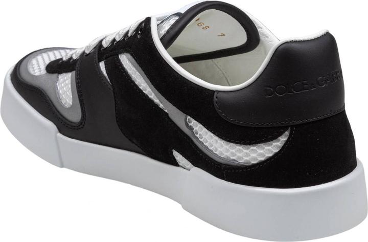 Produktbild Dolce & Gabbana portofino strobel light sneakers in leather and fabric color black and white (42)