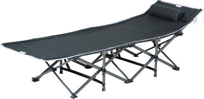 Swisshandel24 Campingbett klappbar Feldbett Klappbett mit Kopfkissen Seitentasche