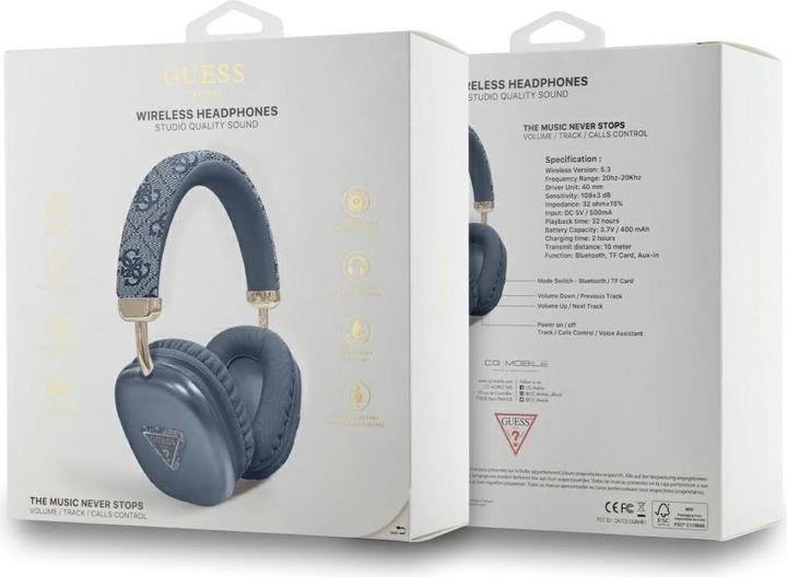 Image du produit Guess Headphones Bluetooth 4G Triangle Logo blue