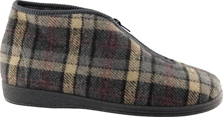 Produktbild Universal Textiles Jed II ThermoHausschuhe Pantoffeln mit Reissverschluss kariert (45)