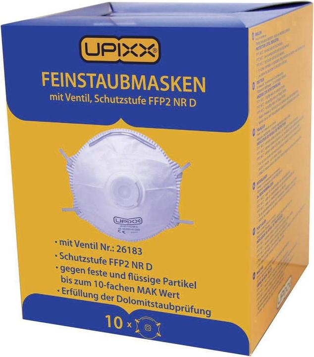 Produktbild Upixx Feinstaubmaske mit Ventil FFP2 (FFP2 D, 10 x)