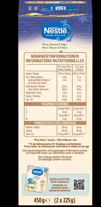 Produktbild Nestlé Milchbrei Pyjama Birne, Banane & Hafer (450 g)