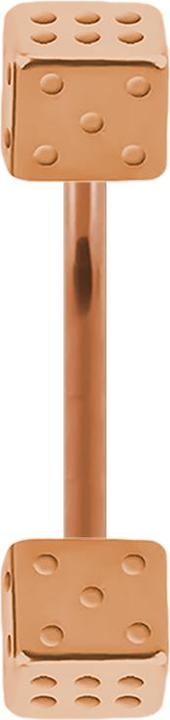 Immagine prodotto Star Piercing Micro Banana oro rosa con due cubi (Acciaio chirurgico 316L)