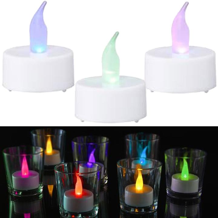 Produktbild Cepewa Flackerndes LED-Teelicht mit Farbwechsel, 2 Stück, inkl. 6h Timer, Ø 4cm (2 x)