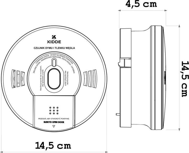 Actual product image Kidde Dualny czujnik dymu i tlenku węgla K10SCO
