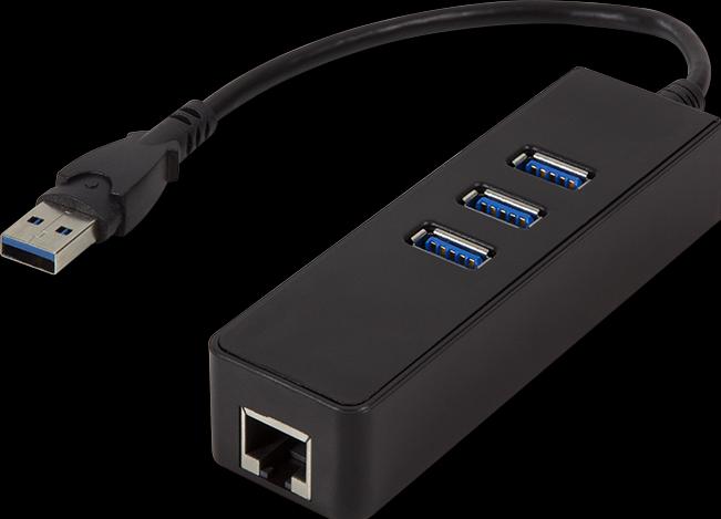 Actual product image LogiLink USB 3.0 3-port hub with Gigabit Ethernet UA0173A (USB-A, 1000 Ports)