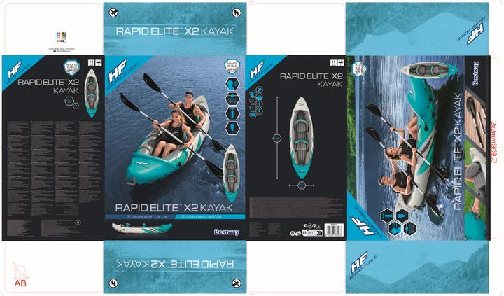 Image du produit Bestway Kit kayak Hydro-Force Rapid Elite X2 312 x 98 x 44 cm (2 pers.)