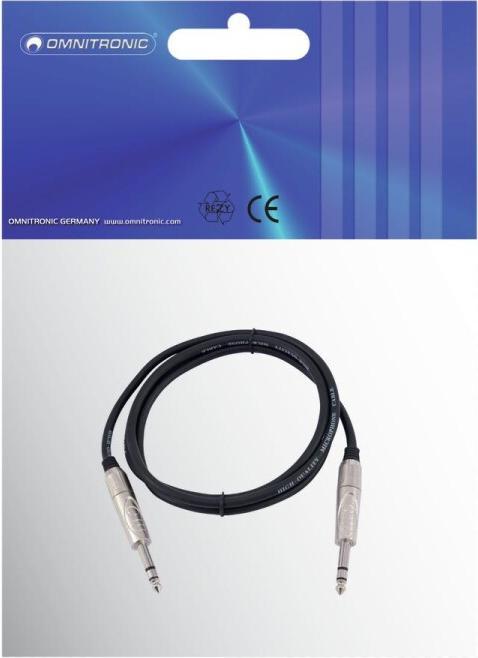 Immagine prodotto Omnitronic Cavo jack 6.3 stereo 1m sw ROAD (1 m, 2,5 mm)