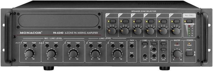 Monacor ELA-Verstärker PA-6240 240 W 6-Zonen (Verstärker)