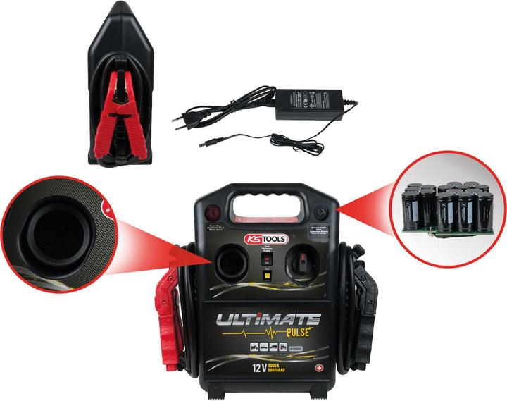 Produktbild KS Tools Starthilfegerät mobil 1800A Kondensator Booster 12 Volt (9000 A)